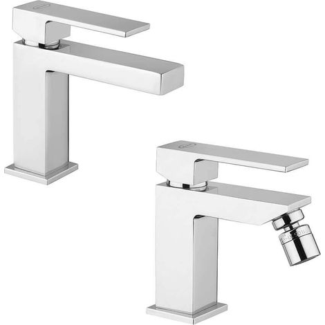 Coppia rubinetti lavabo e bidet modello Twinkle Jacuzzi Rubinetteria per piletta click clack (1/5)
