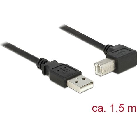Delock cable usb 2.0 tipo-a macho  usb 2.0 tipo-b macho sesgado 1,5 m negro