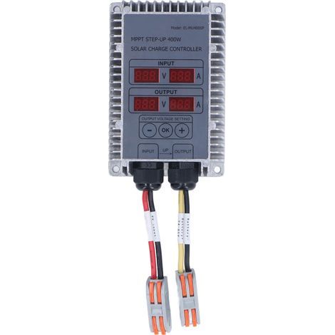 Saluaqui Contrôleur de Charge de Batterie Solaire Boost MPPT avec Affichage étanche à Tension Réglable pour Panneaux Solaires 24 à 85 V 200W (400W) (1/5)