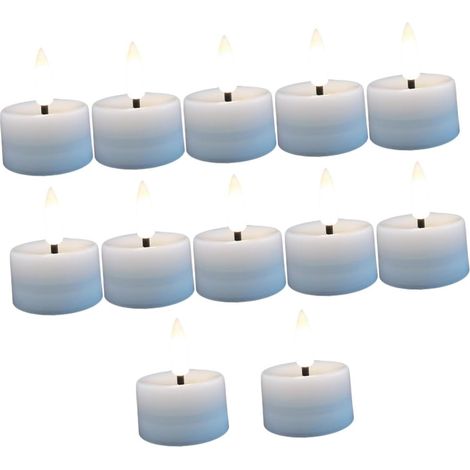 12pièces Bougie LED à Effet Flamme Électrique Lumineuse pour Décoration De (1/5)