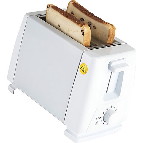 Tostadora inteligente de 2 rebanadas fabricada en aleación de ABS con 6 ajustes de temperatura para tostar el pan a la perfección. (1/5)