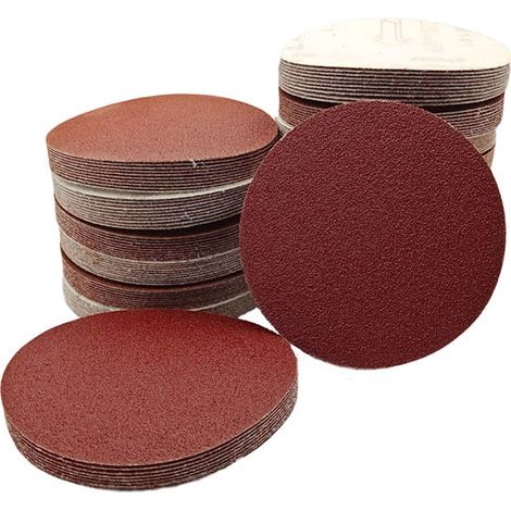 50 disques abrasifs excentriques Ø 150 mm P60P100P150P320P600 rouge jeu de disques abrasifs non perforés (1/4)