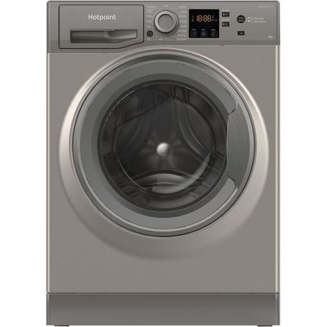 Hotpoint Ariston – Lave-linge frontal 9 kg – Vitesse d'essorage 1400 tr/min – Classe énergétique A – Tambour inox 62 L – 16 programmes – Technologie silencieuse
