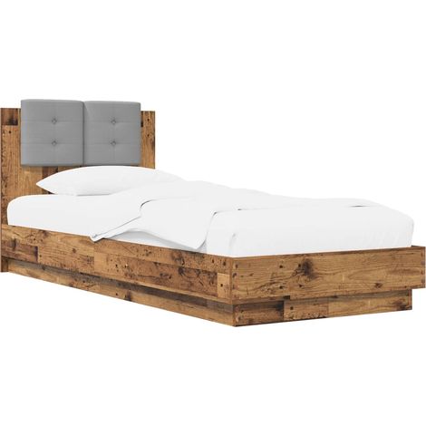 Estructura de cama con cabecero Madera envejecida 80 x 200 cm vidaXL (1/5)