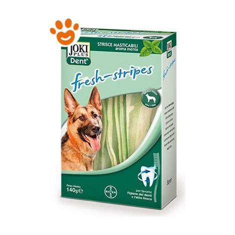 Elanco Joki Plus Dent Fresh Stripes Aroma Menta  - Elanco Joki Plus Dent Fresh Stripes Aroma Menta - Fresh Stripes taglia grande Da 140 gr