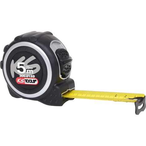 KS Tools Bandmaß mit Feststeller,schwarz-grau, 5m, 25mm - 300.0133 (1/3)