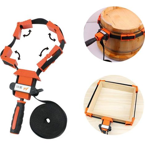Photo Image Cadre De Travail Du Bois Bande Sangle Pince Titulaire Mitre Étau Cliquet Angle Coin Pince Bande Outil Pince Épissure pour Menuisier BRICOLAGE Artisanat (Inclure 4 m Bande) (1/5)