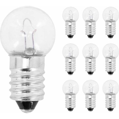 10x Ampoule E10 12V 5W culot 10mm à visser universel incandescent maison bricolage cyclomoteur scooter moto vélo (1/2)