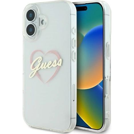 Funda rígida transparente Guess GUHCP16MHCHGSPT para iPhone 16 Plus de 6,7 pulgadas con IML Heart (1/5)