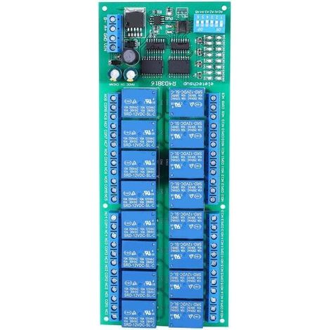 Módulo de relé de 6 canales RS485 CC 12V, controlador PLC, interruptor de puerto serie, corriente en espera 11MA, Relé (1/4)