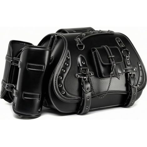 Side Panels for Vehicles, Faux Leather Hard Shell Side Panels for Motorcyclists, Travel, Style D (1/5)
