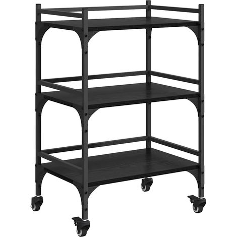 Chariot de cuisine Chêne noir 50 x 35 x 75,5 cm CFW848305 (1/5)