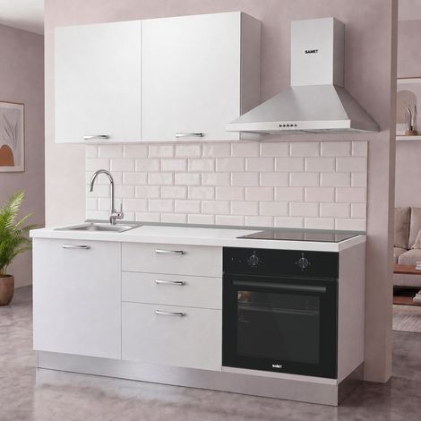 Cucina completa Astinew180 cm Bianco con Elettrodomestici e piano a induzione Industrie Valentini (1/5)