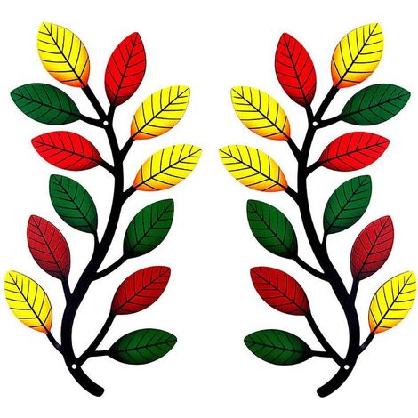1 ensemble de décoration murale en métal en forme de feuille d'arbre, décoration murale en forme de branche d'arbre vive, pendentif décoratif