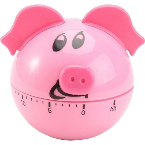 Timer meccanico a forma di maialino (rosa), per la casa o la cucina. (1/5)