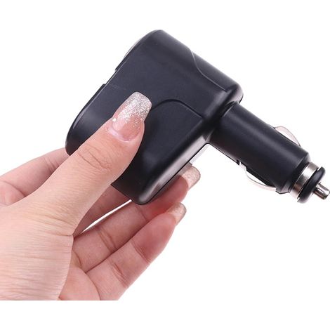 Diviseur de prise allume-cigare, double prise, indicateur LED, noir (1/2)