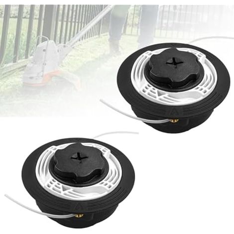 Lot de 2 Tête de Coupe Autocut C6-2 pour Stihl, Tête Coupe avec Pointe Automatique, Tête de Débroussailleuse à Double Fil, Bobine de Fil en Nylon pour Débroussailleuse FS38 FS40 FS45 FS46 FS50 FSE60 (1/5)