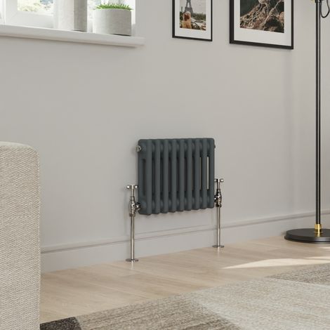 Warmehaus Traditional Double Column Anthracite Radiator Cast Iron Style Radiators 300x425mm