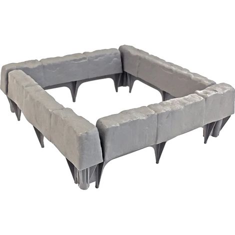 Bordillo para jardín, material resistente, fácil instalación, gris claro (1/2)