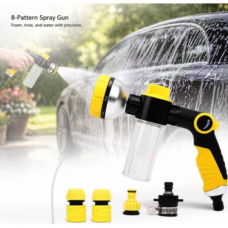 Pistola per irrigazione Toivize - ABS - 8 getti - aeratore integrato - impugnatura antiscivolo per giardino, lavaggio auto e doccia per cani (1/4)