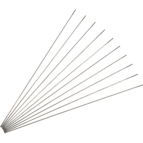 Lot de 10 électrodes en tungstène WP (aiguille à arc) pour le soudage à l'arc de l'aluminium et de l'acier fins, vertes, 1,0 mm (1/5)