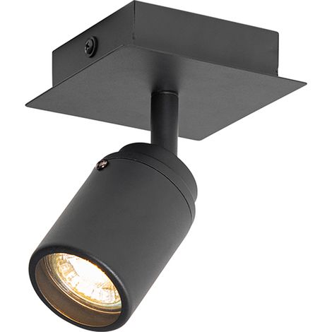 Bathroom Spotlight Black Square IP44 Incl. Wifi GU10 - Ducha