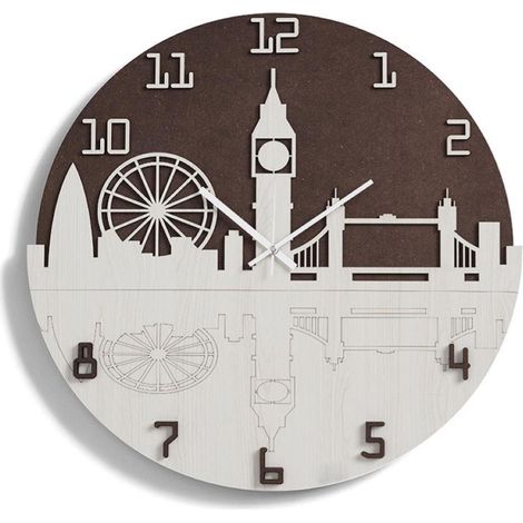 Orologio da parete moderno D50 ENGLAND in legno laminato RSN (1/2)