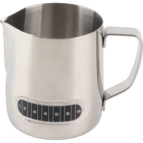 Pichet à lait Ortviai 350ml Acier Inoxydable 304 avec Affichage Numérique Température Intégré Bec Fin pour Latte Art Design Élégant (1/5)