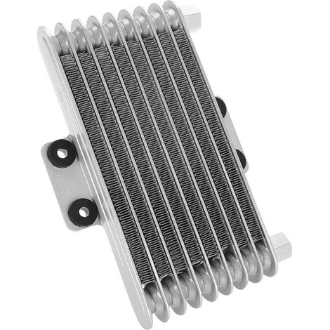 Jeffergarden Radiateur de refroidissement d'huile moteur en aluminium 125 ml pour motos et quads 125-250 cm³ (argenté) (1/5)