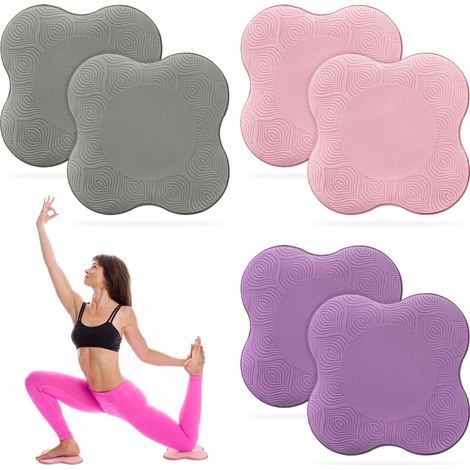 Lot de 6 genouillères de yoga, pilates en mousse extra épaisse pour genoux, coudes, poignets, mains, tête, pour homme et femme (1/5)