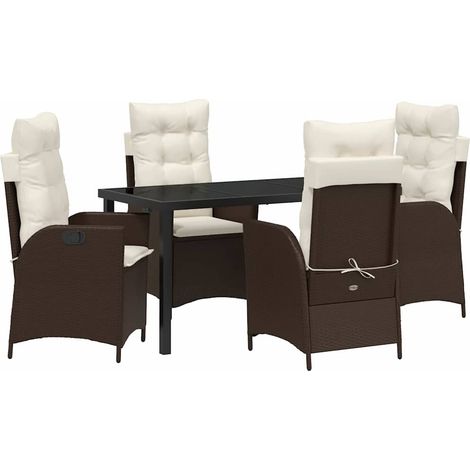 Maison Exclusive - Set da Pranzo per Giardino 5 pz Marrone polyrattan (1/5)