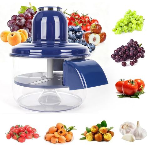 Machine d'épluchement automatique de raisins, outil d'épluchement électrique d'ail et de tomate cerise pour les petits fruits, épluchement sans effort pour la cuisine de la maison (bleu-1PC)