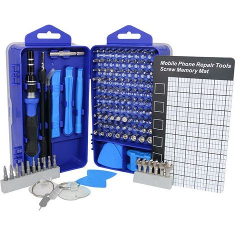 Lntyq Kit de tournevis de précision magnétique 135 en 1, mini tournevis portable, outils de réparation pour PC, MacBook, ordinateur, iPhone, lunettes, montres, appareils photo, smartphone (1/5)