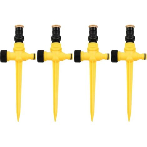 Irrigatori da giardino, Sistema di irrigazione a spruzzo per irrigatore rotante automatico a 360 gradi Spruzzatore d'acqua per prato regolabile 4 pezzi