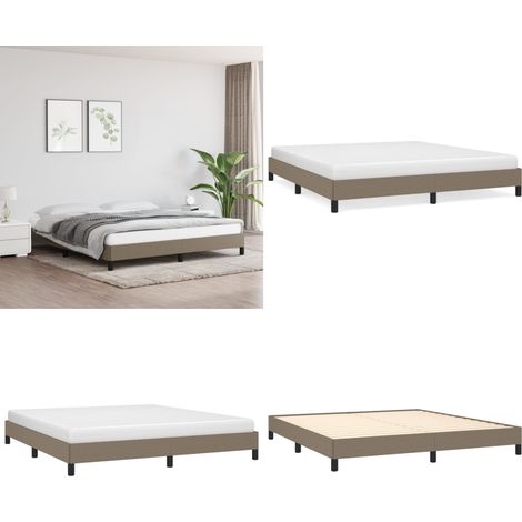 Cadre de lit sans matelas taupe 160x200 cm tissu - Cadre De Lit - Lit Double - Lit Taupe - Literie - Meuble Chambre - Home & Living (1/5)