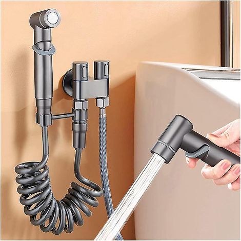 Robinet multifonction miniature à double commande 1 entrée/2 sorties, kit de robinetterie de salle de bain pour bidet et douche - c