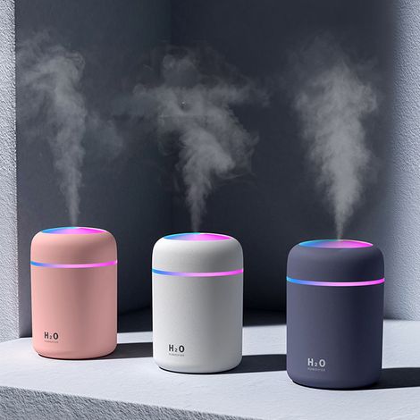 Mini Humidificateur USB 300ML avec Veilleuse - Purificateur d'Air pour Bureau et Chambre