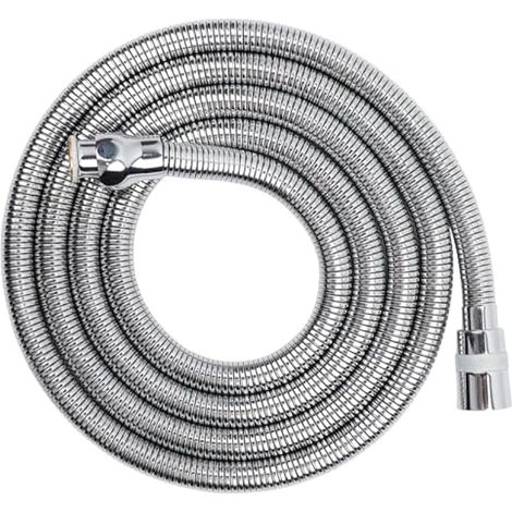 Tuyau de douche universel de 2 m, avec protection anti-torsion en acier inoxydable, tuyau de douche flexible, avec joints d'étanchéité (1/4)