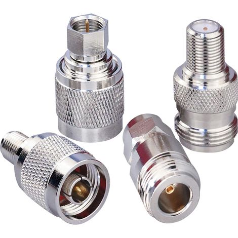 4 Type Set d'adaptateur Coaxial N à F Antenne femelle N mâle F Adaptateur RF pour câble d'extension d'antenne Kit de connecteur RF N à F (1/5)