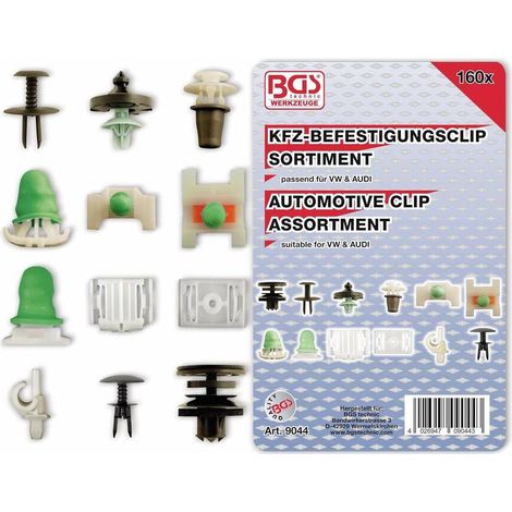 Assortiment Clips de Fixation Automobiles Audi VW - 160 pcs -  Résistant - Fixation Fiable et Pratique - D-Work (1/5)
