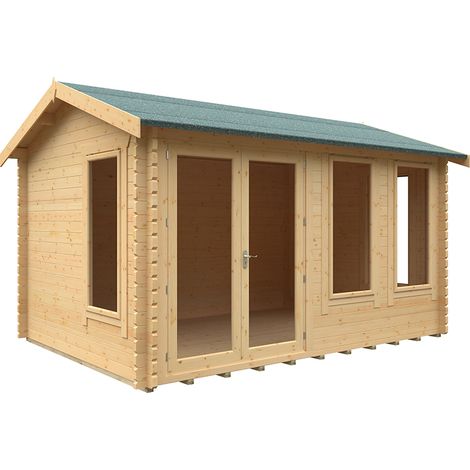 14x10 The Sherborne 44mm Cabin - L415 x W295 x H272.6 cm - Solid Wood/Softwood/Pine - Natural