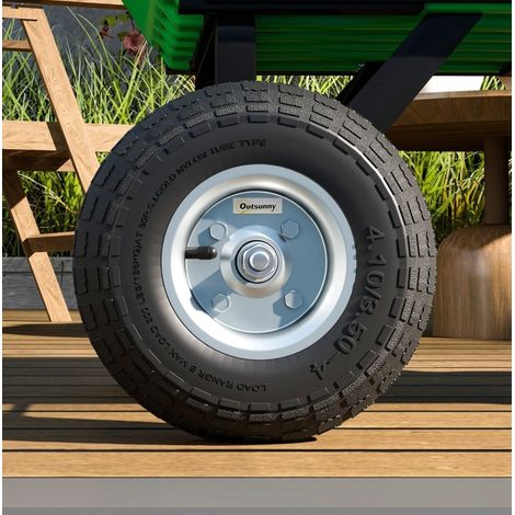 Roue brouette 25,5 cm lot de 4 en caoutchouc noir HAVRYA (1/5)