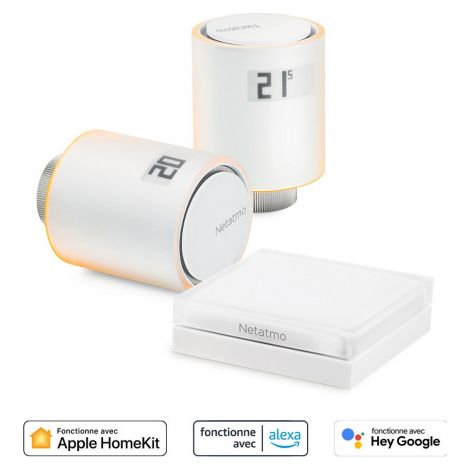Netatmo – Kit de 2 vannes thermostatiques connectées – Relais Wifi pour chauffage collectif – Contrôle à distance via application – Scénarios domotiques personnalisés (1/10)