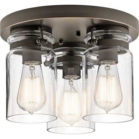 Elstead Brinley - Plafonnier à 3 ampoules, nickel brossé, E27 (1/5)
