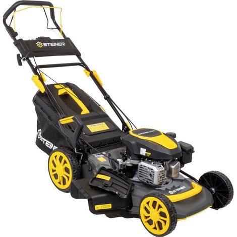 Steiner – Tondeuse thermique tractée 4 en 1 51 cm 4CV 170 cm³ – Démarrage électrique – Réglage hauteur de coupe 25-75mm – Bac 60L pour surfaces jusqu'à 1800m²
