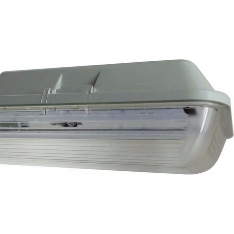 Silamp – Réglette LED étanche double pour tubes T8 150cm IP65 – Boîtier vide pour environnements humides – Installation rapide avec clips fournis (1/5)