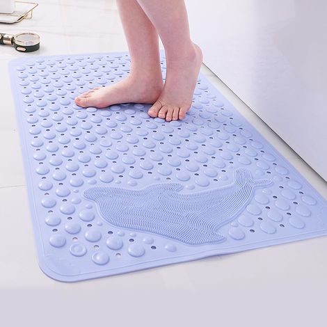 Alfombrilla de ducha antideslizante con masaje, 35x70 cm, con ventosas, lavable a máquina, apta para ducha, baño y bañera. (1/5)