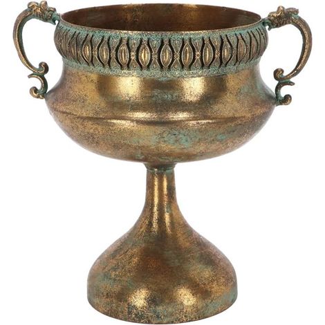 Vase Médicis à la Française en Métal Vieilli H. 34cm - 32 x 25 x H 33,8 cm - Livraison gratuite (1/2)