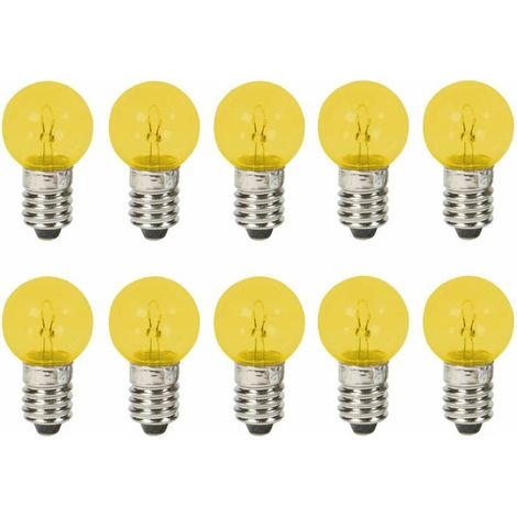10x Ampoule E10 12V 7,5W jaune culot 10mm à visser universel incandescent maison bricolage cyclomoteur scooter moto vélo (1/2)