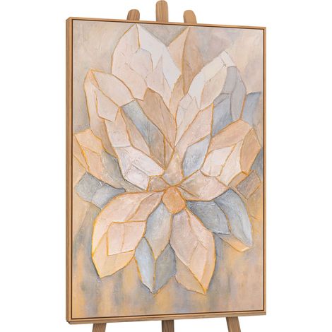 Gemälde Facetten der Blütenblätter Rahmen Eichefarben 120x80 cm (1/5)